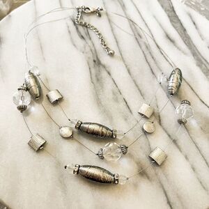 Chico’s Necklace Silver Beads